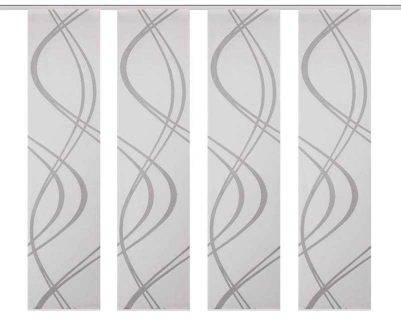 HOME WOHNIDEEN Schiebegardine Schiebevorhang TIBERIO aus Dekostoff und Voile mit Scherli 245 x 60 cm (4 St), 100% Polyester von HOME WOHNIDEEN