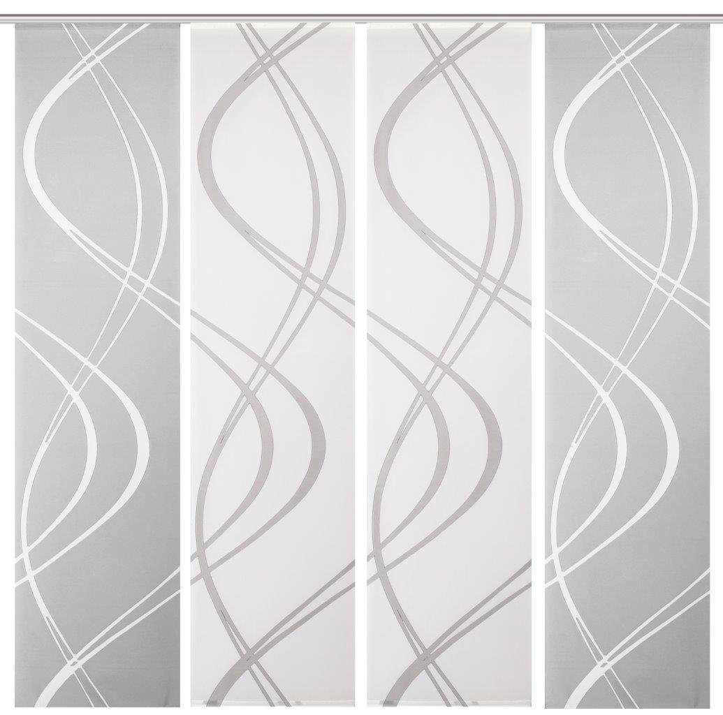 HOME WOHNIDEEN Schiebegardine Schiebevorhang TIBERIO aus Dekostoff und Voile mit Scherli 245 x 60 cm (4 St), Polyester von HOME WOHNIDEEN