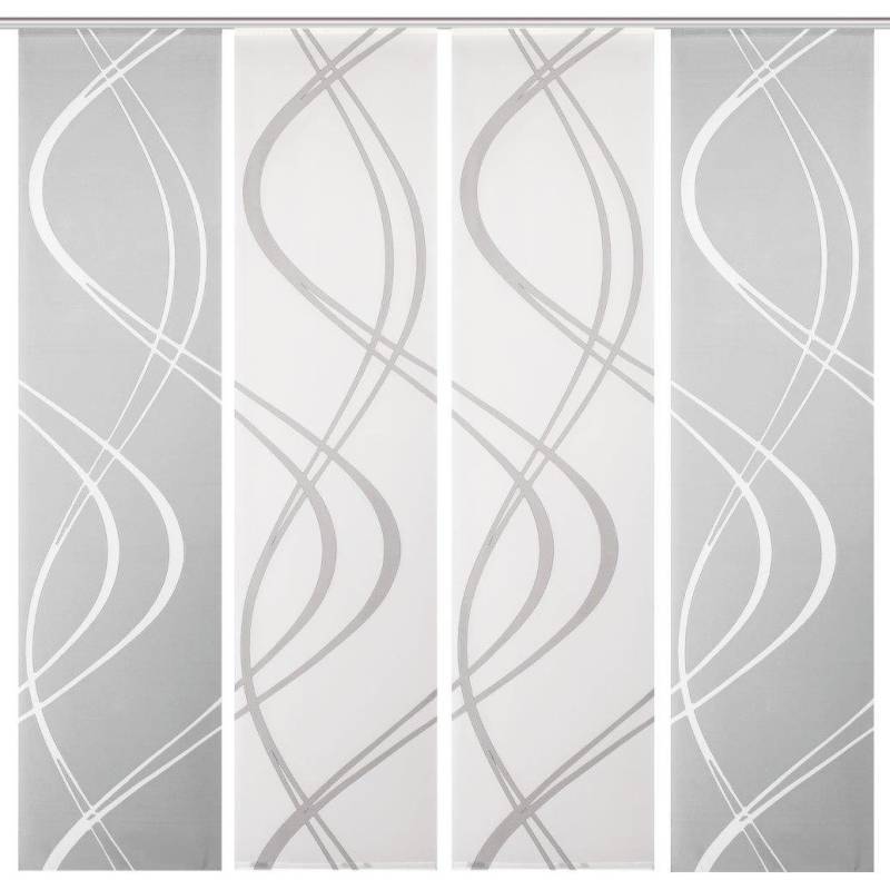 HOME WOHNIDEEN Schiebegardine Schiebevorhang TIBERIO aus Dekostoff und Voile mit Scherli 245 x 60 cm (4 St), Polyester von HOME WOHNIDEEN