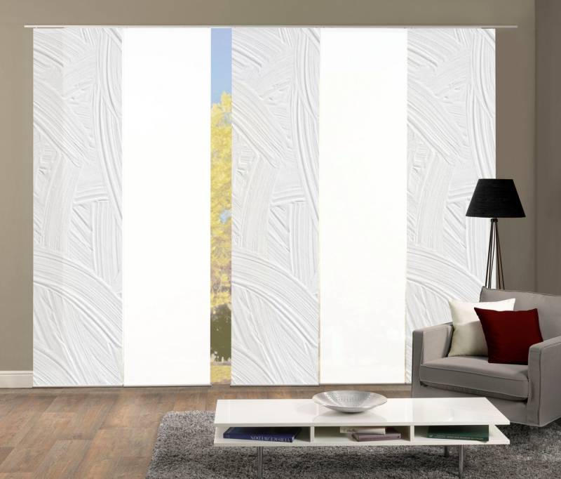 HOME WOHNIDEEN Schiebegardine TALIA 5er SET (5 St), Paneelwagen, blickdicht, Schiebevorhang Digidruck 5er Set TALIA von HOME WOHNIDEEN