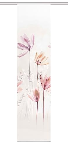 Vision S 84067 | Schiebegardine KUKAT, Digitaldruck auf Bambus-Optik , mit Blumen-Motiv, 260x60cm, Farbe: Natur von HOME WOHNIDEEN