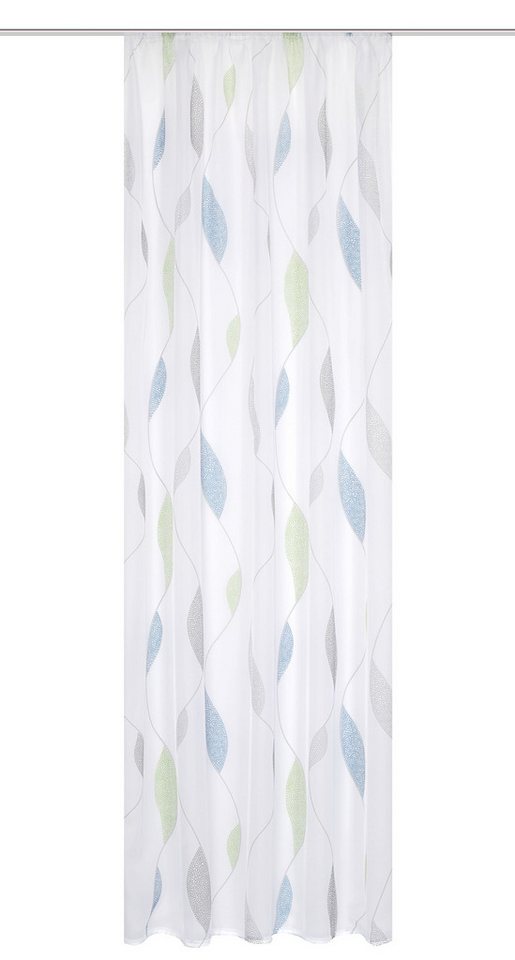 Home Basics Vorhang 41462 PAOLO Fertigvorhang aus Voile, bedruckt, Kräuselband, 100% Polyester von Home Basics