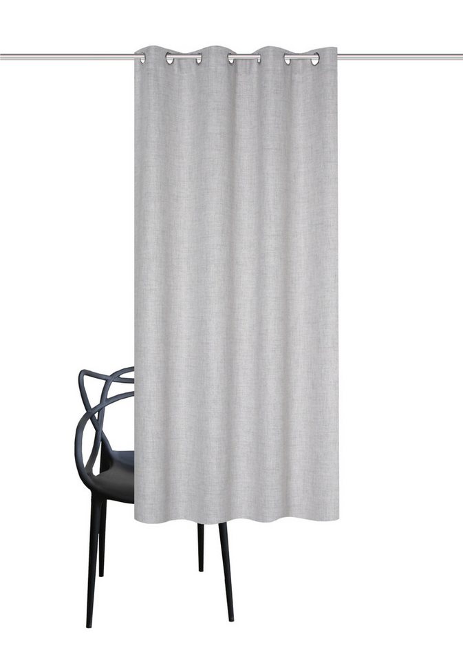 HOME WOHNIDEEN Vorhang Fertigschal LINORA mit Ösen in Leinenstruktur, blickdicht, (1 St), Polyester von HOME WOHNIDEEN
