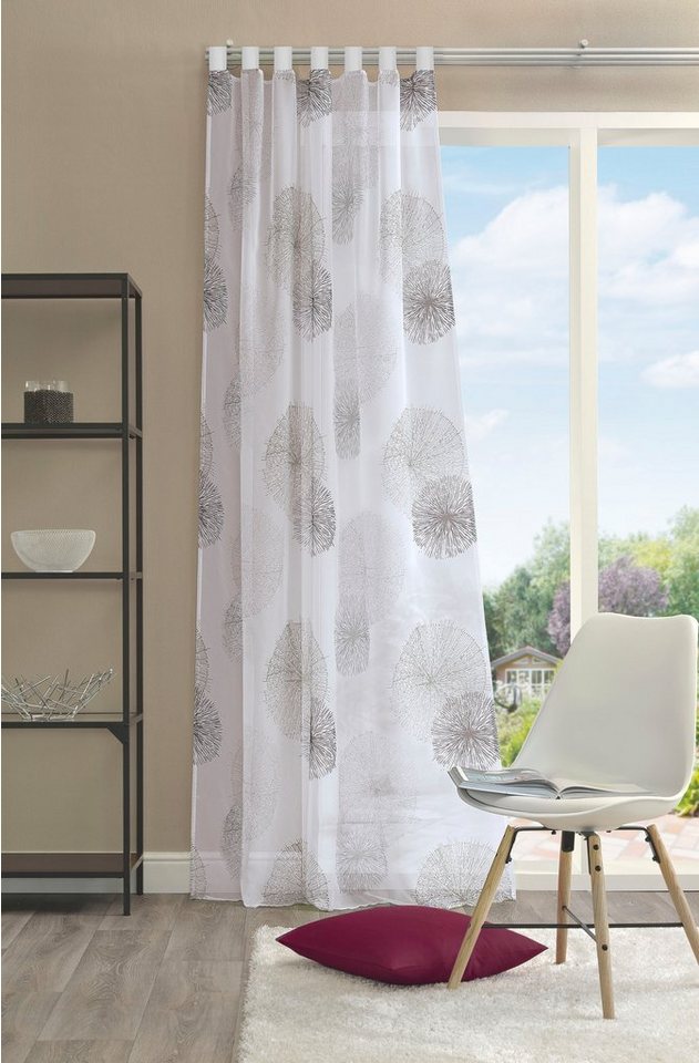 Vorhang RAWLINS, HOME WOHNIDEEN, Schlaufen (1 St), transparent, Voile von HOME WOHNIDEEN