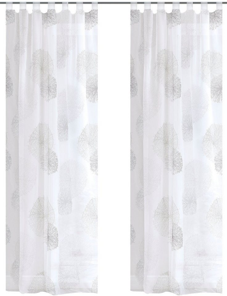 HOME WOHNIDEEN Vorhang RAWLINS (2 St), Schlaufen, transparent, Voile, 2er Pack Schlaufenschal RAWLINS bedruckt von HOME WOHNIDEEN