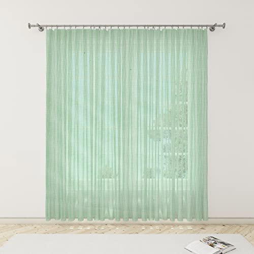 HOME ZEN HOUSEHOLD LINEN Moskitonetzvorhang Moskitonetz mit Fransen und Ringen inklusive Netz (150 x 250 cm, grün) von HOME ZEN HOUSEHOLD LINEN