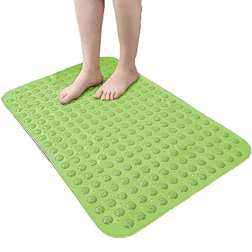 HOME ZEN HOUSEHOLD LINEN Rutschfeste Duschmatte mit Saugnäpfen, 100 % PVC-Kunststoff, Komfortqualität, schimmelresistent, Sicherheit für Kinder und ältere Menschen, 50 x 50 cm, Grün von HOME ZEN HOUSEHOLD LINEN