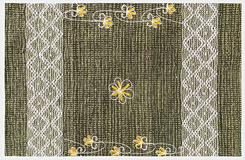 HOME ZEN HOUSEHOLD LINEN Teppich aus Baumwolle, Art. Cuba, maschinenwaschbar, bestickt, saugfähig, gewebt, für Badezimmer, Küche, Schlafzimmer, Haus, 50 x 80 cm, grün von HOME ZEN HOUSEHOLD LINEN