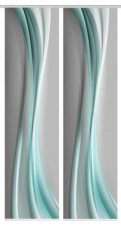 HOME in green Schiebegardine 84070 ELANIA Schiebegardine aus recyceltem Polyester, halbtransparent (2 St), Polyester von HOME in green