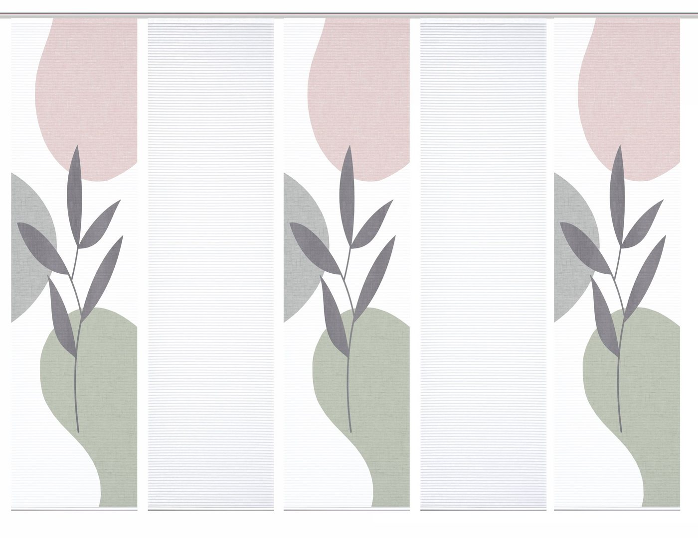 HOME in green Schiebegardine 84074 FRONDA Schiebegardine, recyceltem Polyester 245x60 cm (5 St), Polyester (recycelt) Polyester von HOME in green