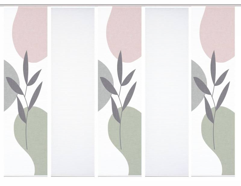 HOME in green Schiebegardine 84074 FRONDA Schiebegardine, recyceltem Polyester 245x60 cm (5 St), Polyester (recycelt) Polyester von HOME in green