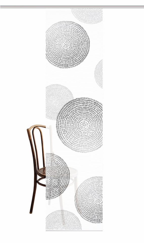 HOME in green Schiebegardine GINNY (1 St), Paneelwagen, halbtransparent, SET DIGITALDRUCK,BAMBUSOPTIK RECYCELT von HOME in green