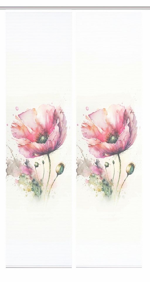 HOME in green Schiebegardine HIG Schiebegardine MELIORA, recycelt, Moonblume auf Bambusoptik 245x60 (2 St), Polyester (recycelt) Polyester von HOME in green