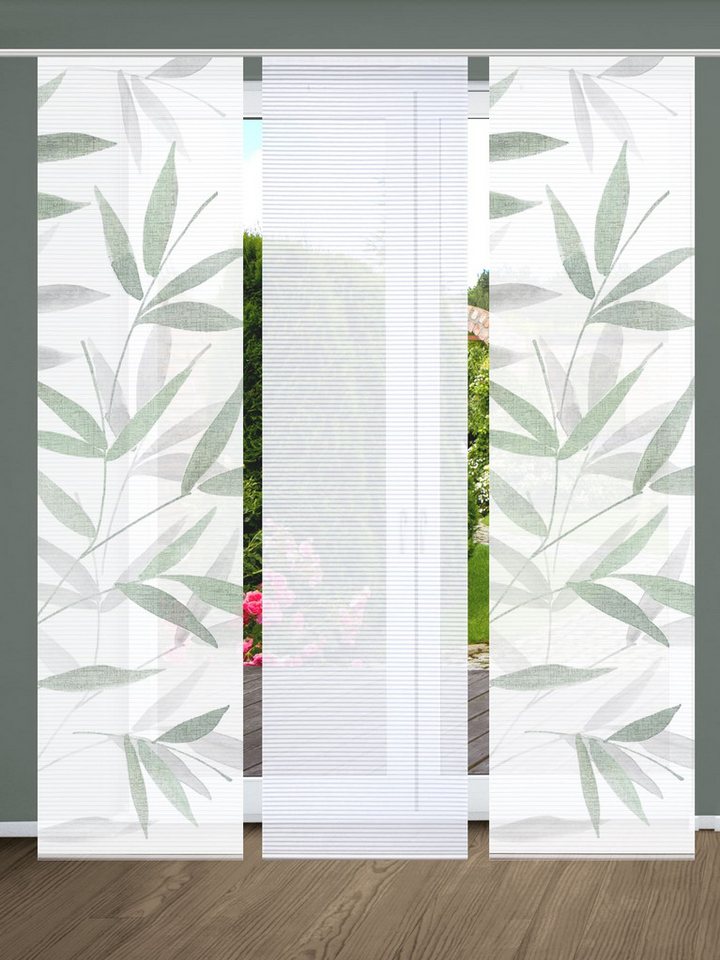HOME in green Schiebegardine HOME in green RANDOW Schiebegardine recyceltes Polyester, 245x60 cm, (3 St), Polyester (recycelt) Polyester von HOME in green