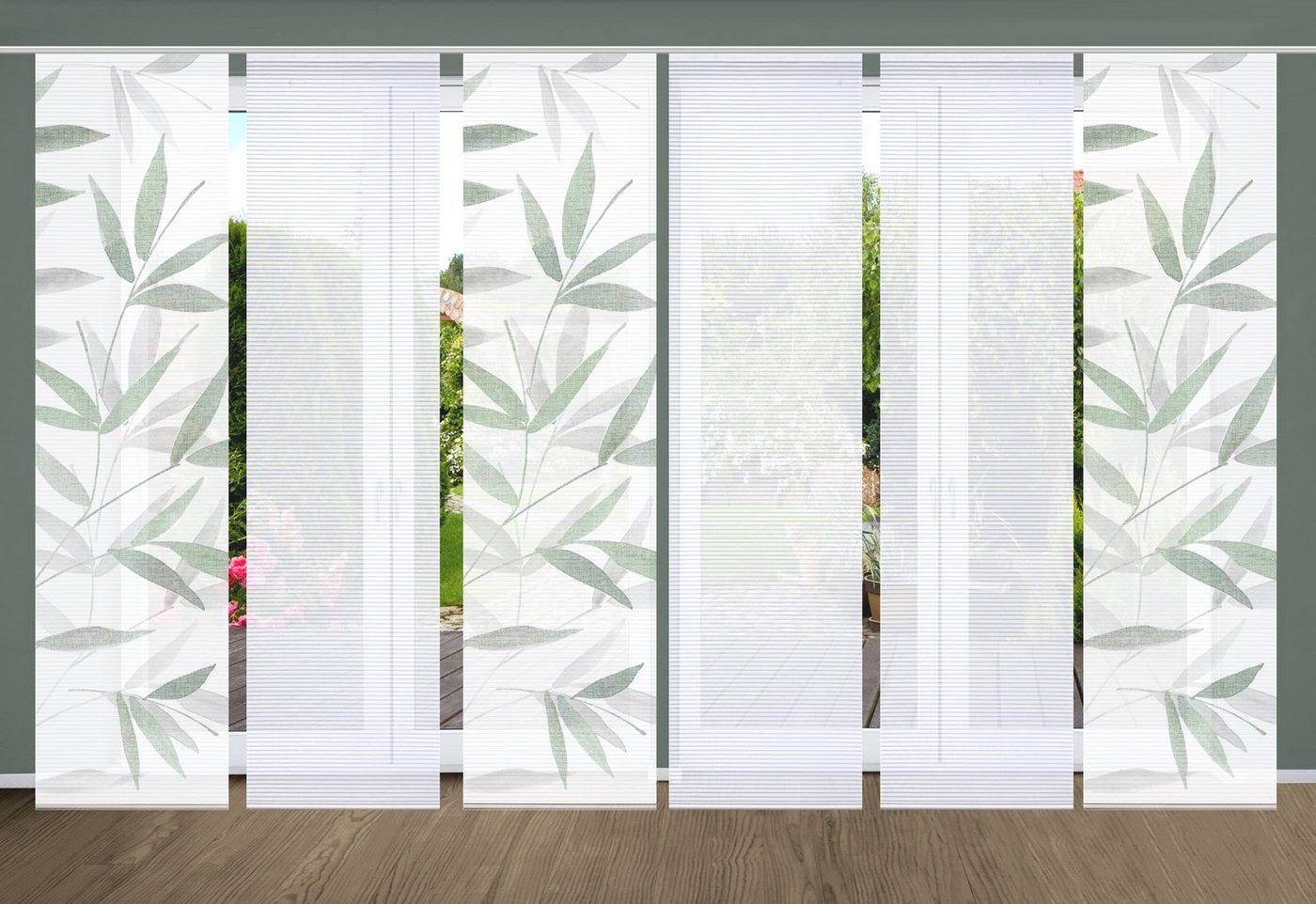 HOME in green Schiebegardine HOME in green RANDOW Schiebegardine recyceltes Polyester, 245x60 cm (6 St), Polyester (recycelt) Polyester von HOME in green