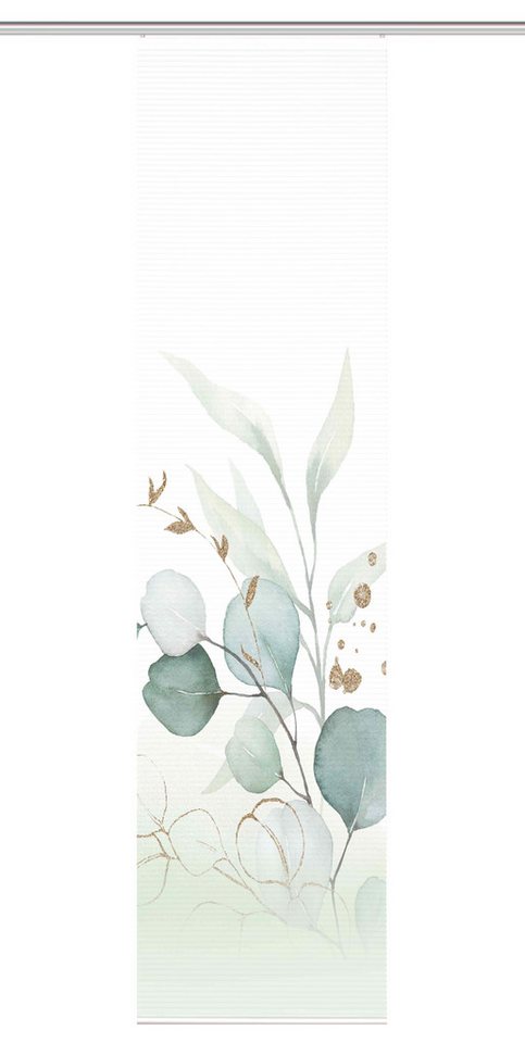 HOME in green Schiebegardine Home In Green Schiebevorhang Bambusoptik Recycelt Digitaldruck Abanio (1 St), Kunstfaser, 1x Schiebewand inkl. Paneelwagen und Klemmleiste Grün von HOME in green