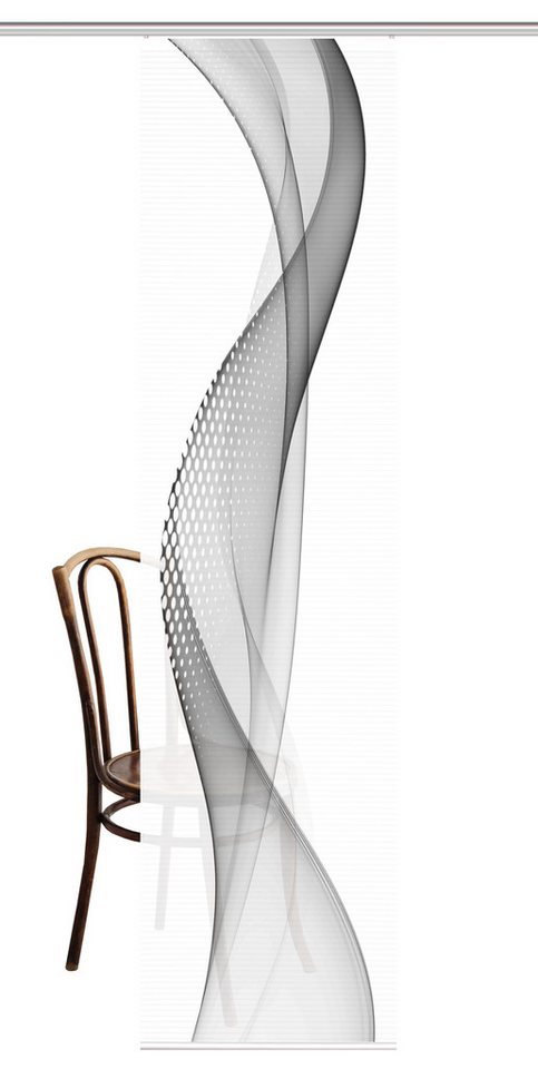 HOME in green Schiebegardine Home In Green Schiebevorhang Bambusoptik Recycelt Digitaldruck Nevola (1 St), Kunstfaser, 1x Schiebewand inkl. Paneelwagen und Klemmleiste Grau von HOME in green