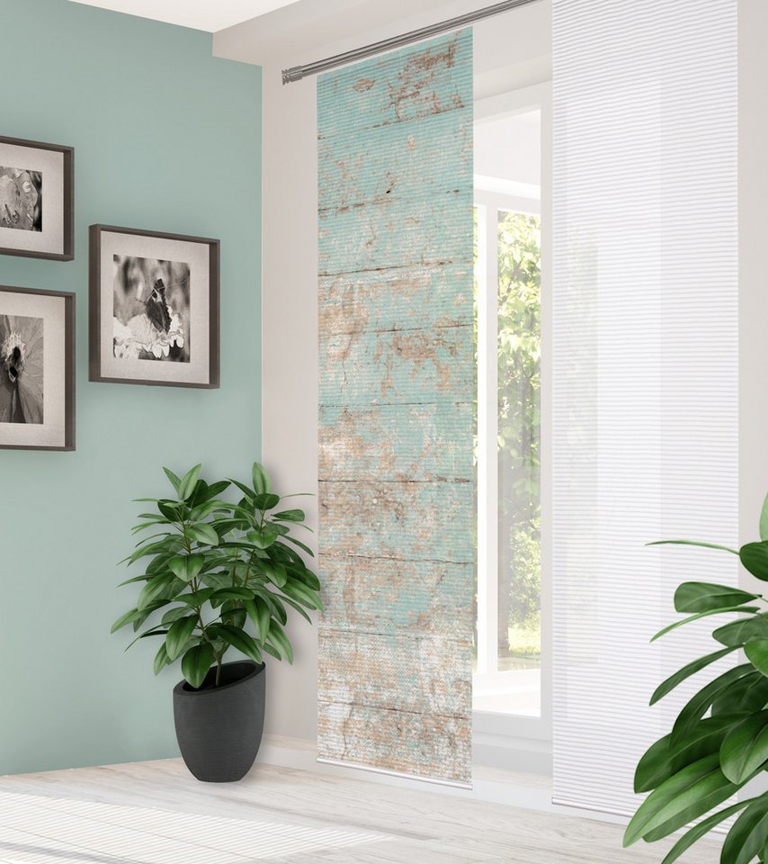 HOME in green Schiebegardine MANDRIGA (1 St), Paneelwagen, halbtransparent, DIGITALBEDRUCKT, BAMBUSOPTIK RECYCELT von HOME in green