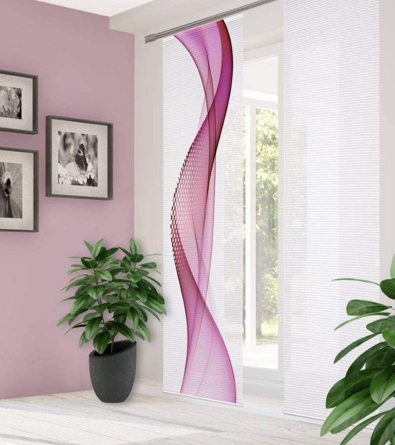 HOME in green Schiebegardine NEVOLA (1 St), Paneelwagen, halbtransparent, DIGITALBEDRUCKT, BAMBUSOPTIK RECYCELT von HOME in green