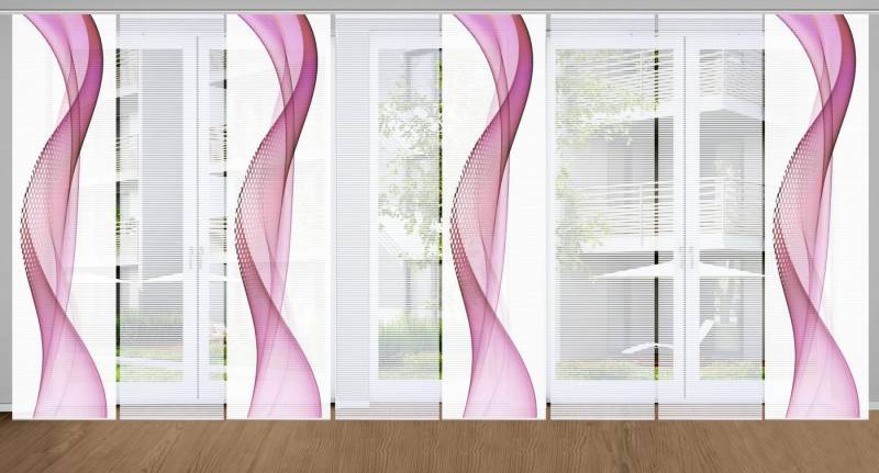 HOME in green Schiebegardine NEVOLA (8 St), Paneelwagen, halbtransparent, SET DIGITALDRUCK,BAMBUSOPTIK RECYCELT von HOME in green