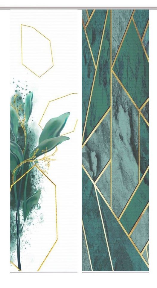 HOME in green Schiebegardine 84058 SIGNUM Schiebegardine recyceltes Polyester Bambusoptik 245x60 (2 St), Polyester (recycelt) Polyester von HOME in green