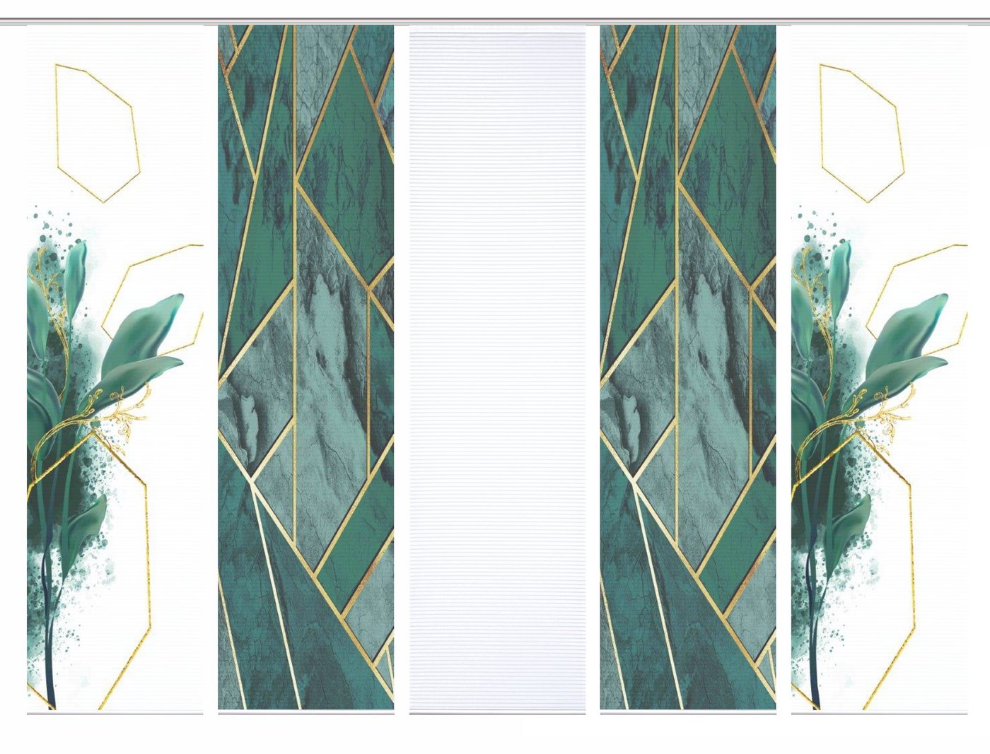 HOME in green Schiebegardine 84058 SIGNUM Schiebegardine recyceltes Polyester Bambusoptik 245x60 (5 St), Polyester (recycelt) Polyester von HOME in green