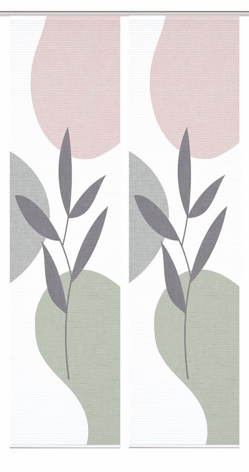 HOME in green Schiebegardine 84074 FRONDA Schiebegardine, recyceltem Polyester 245x60 cm (2 St), Polyester (recycelt) Polyester von HOME in green