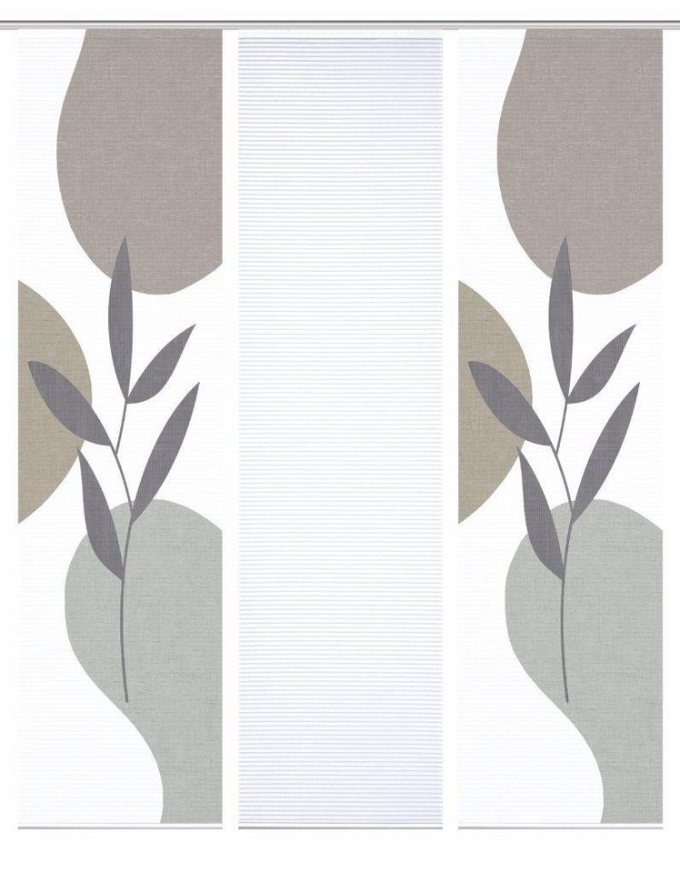 HOME in green Schiebegardine 84074 FRONDA Schiebegardine, recyceltem Polyester 245x60 cm, (3 St), Polyester (recycelt) Polyester von HOME in green