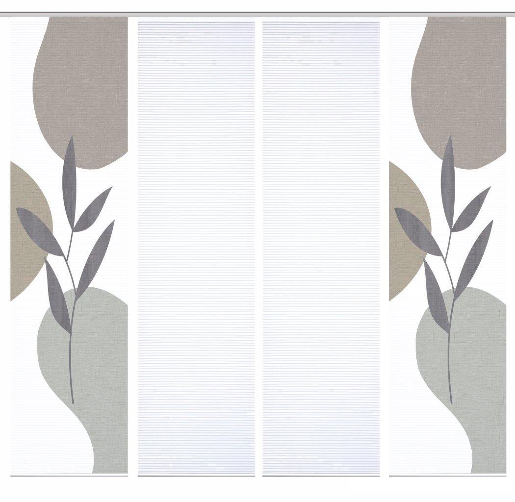 HOME in green Schiebegardine 84074 FRONDA Schiebegardine, recyceltem Polyester 245x60 cm (4 St), Polyester (recycelt) Polyester von HOME in green