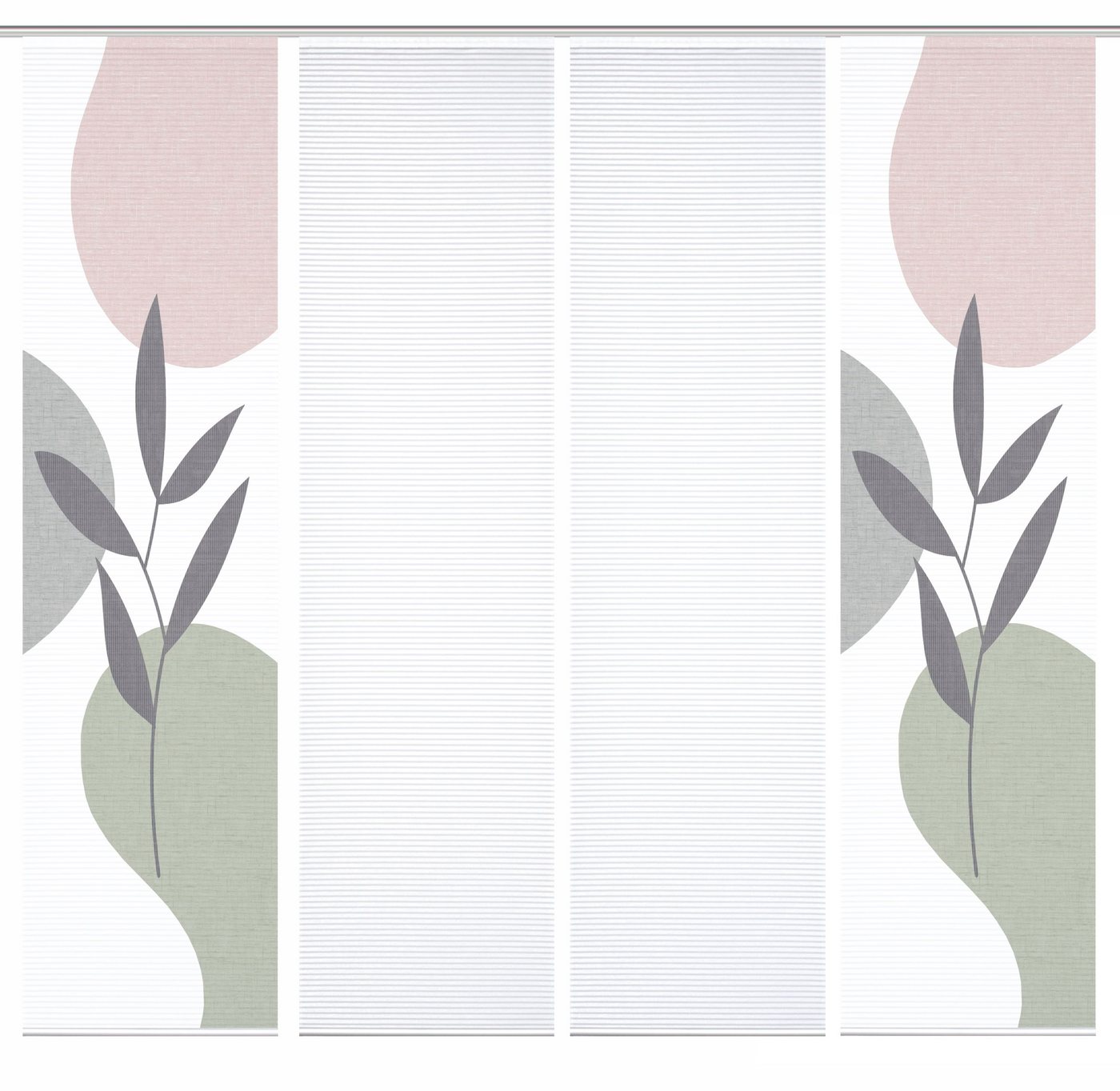 HOME in green Schiebegardine 84074 FRONDA Schiebegardine, recyceltem Polyester 245x60 cm (4 St), Polyester (recycelt) Polyester von HOME in green