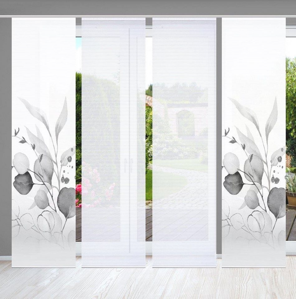 HOME in green Schiebegardine 84096 ABANIO Schiebegardine rec. Polyester, 245x60 cm, halbtransparent, (4 St), Polyester (recycelt) Polyester von HOME in green