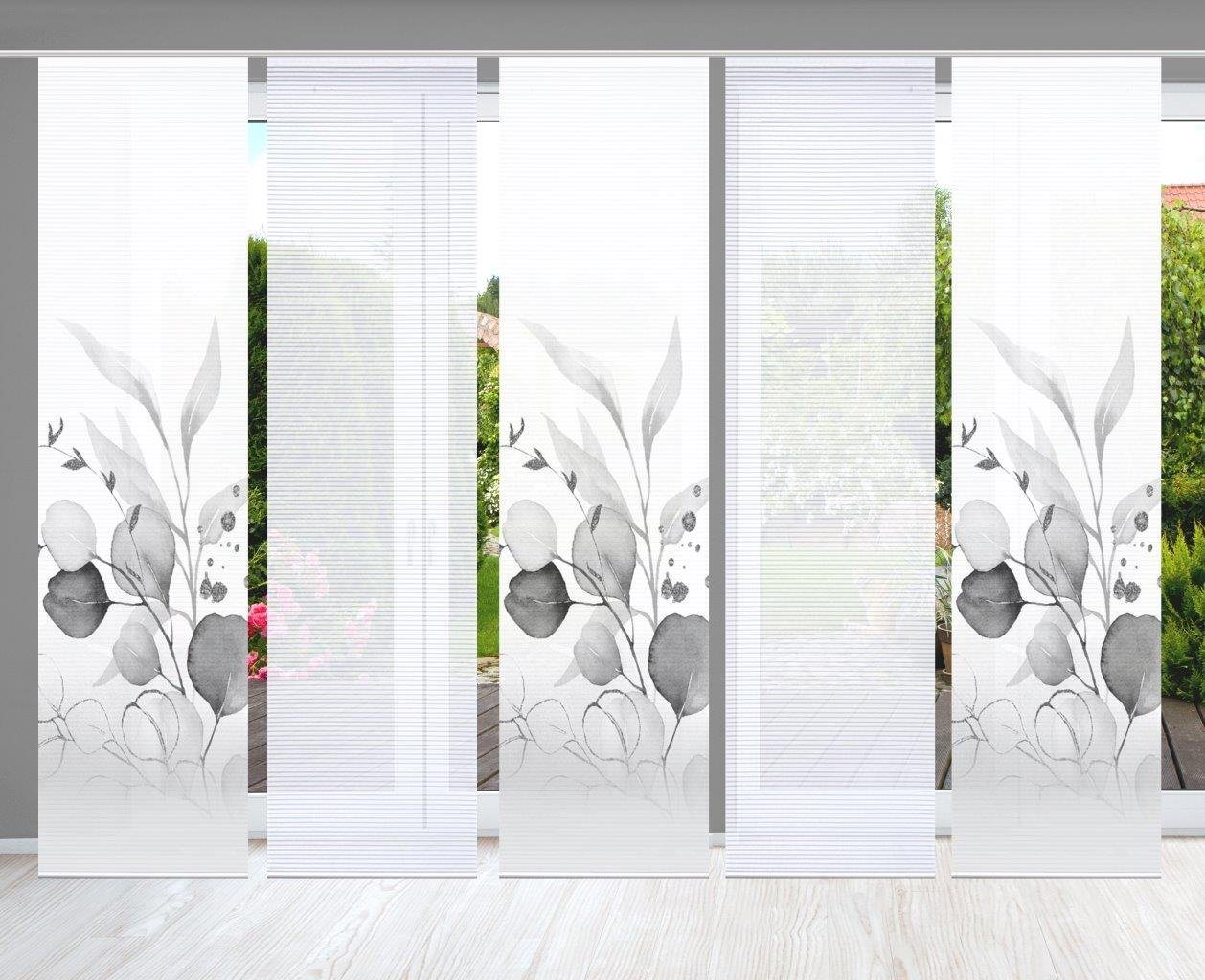 HOME in green Schiebegardine 84096 ABANIO Schiebegardine rec. Polyester, 245x60 cm, halbtransparent (5 St), Polyester (recycelt) Polyester von HOME in green
