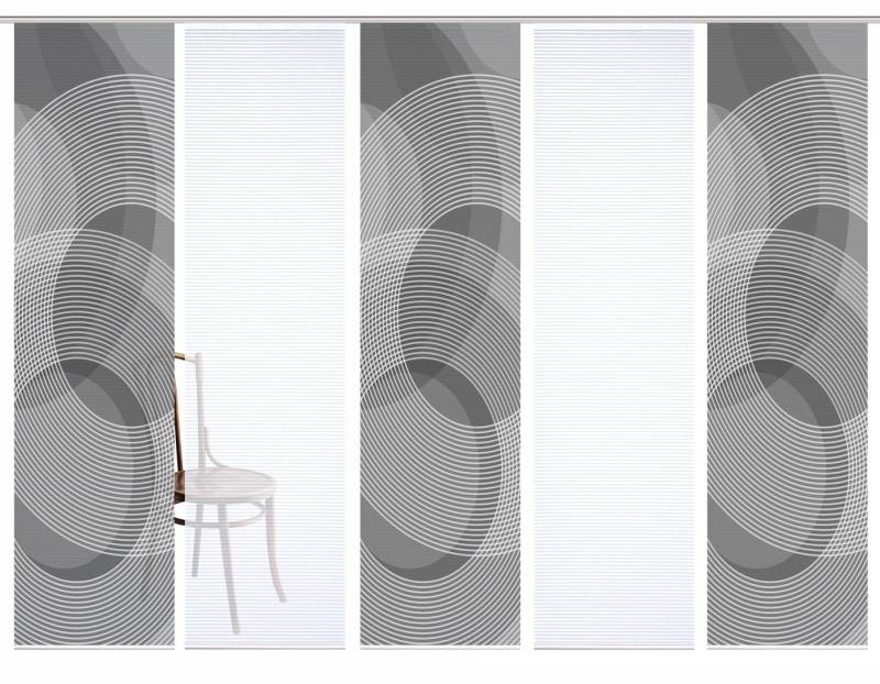 HOME in green Schiebegardine HIG AFONSO Schiebegardine recyceltes Polyester, 245x60 cm, Kreismotiv (5 St), Polyester (recycelt) Polyester von HOME in green