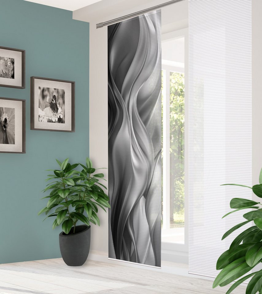 HOME in green Schiebegardine HIG ALCINA Schiebegardine recyceltes Polyester, 245x60 cm, Wellenmotiv (4 St), Polyester (recycelt) Polyester von HOME in green