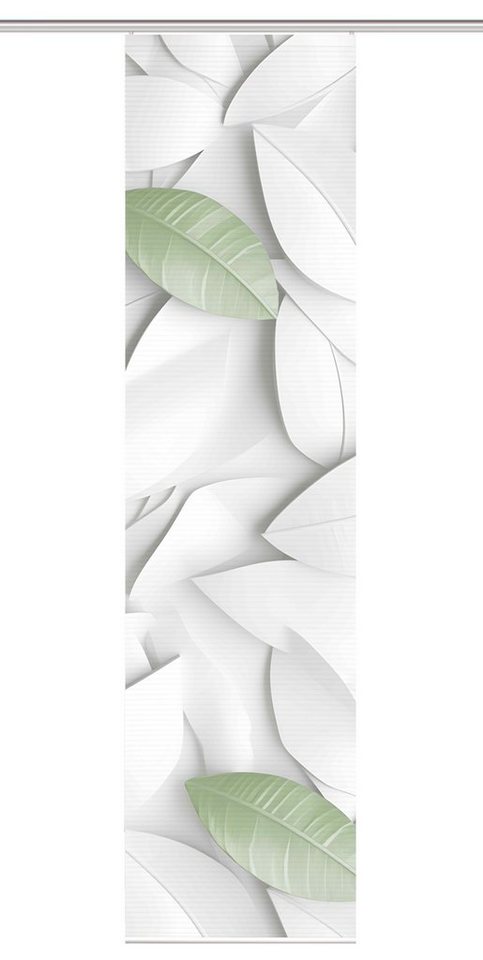 HOME in green Schiebegardine HIG LISON Schiebegardine recyceltes Polyester, 245x60 cm, Blättermotiv, (1 St), 100% Polyester von HOME in green