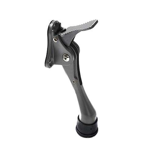 HOME&I 10,2 cm One Touch Easy Pedal Türstopper Höhenverstellbar Kick Down Türstopper mit Gummispitze Federhebel Schraubtyp (Dunkelgrau) von HOME&I