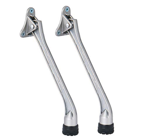 HOME&I Kickdown-Türstopper, 17,8 cm, kommerzieller robuster Türstopper, Halterung, Kick-Door Kickstand, Gummi-Fuß (2 Packungen, Satin-Nickel) von HOME&I