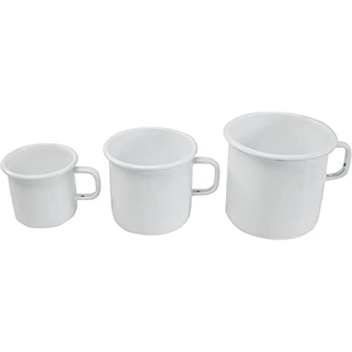 HOME 2366812 Set 6 Pignatti Milch Weiß Emaille cm 12 Kochtopf, Material, Multicolor von HOME