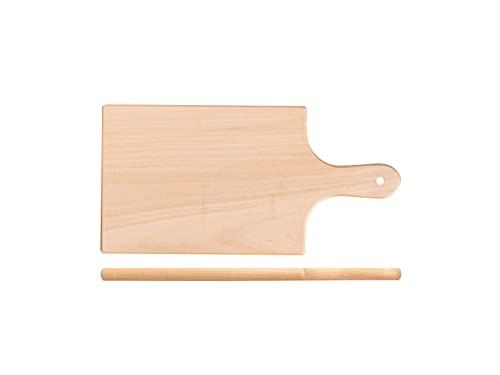 HOME Tagliere in Legno con Manico 40x20cm, Marrone von HOME