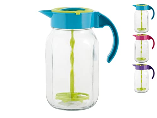 Home 7861300 Krug mit Deckel und Rührer, Glas, mehrfarbig, 1,8 l, Glas von HOME