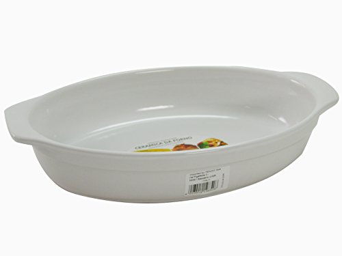 Home Auflaufform oval, 30 x 18 x 5,5 cm, Keramik, Weiß von HOME