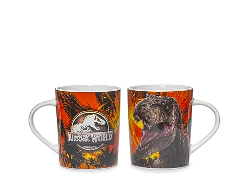 Home Jurassic World Set 6 Tazze Mug, New Bone China, 300cc von HOME