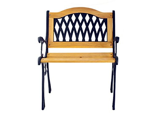 Home Stuhl aus Holz/Gusseisen 59 x 53 x 75 cm, für den Garten, weiß von HOME
