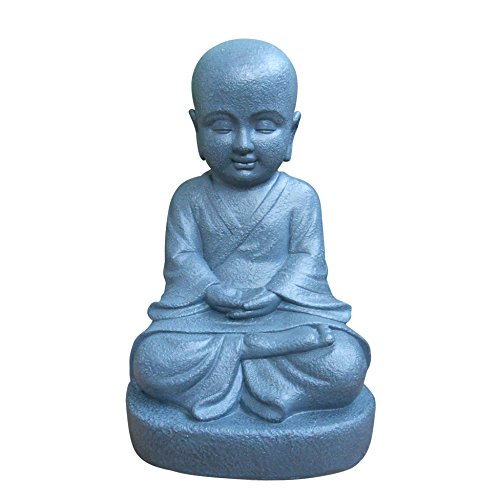 HOMEA 5dej1204 Statue Zeichnung Mönch GRC Beton Waffe Fiberglas grau 29,5 x 27,5 x 46 cm von Douceur d'Intérieur