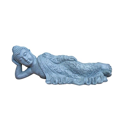 HOMEA 5dej1207 Statue Zeichnung Buddha sitzend GRC Beton Waffe Fiberglas grau 56,5 x 18,5 x 18,5 cm von HOMEA