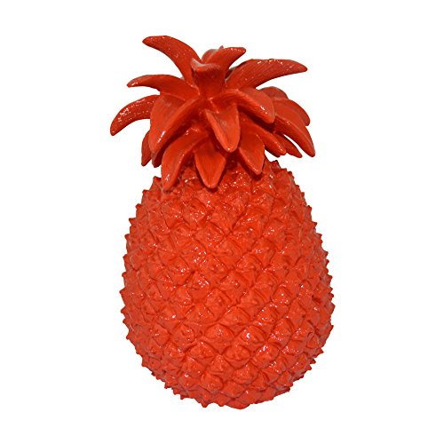 HOMEA 5dej1223ro Statue Zeichnung Ananas Polyresin rot 19,5 x 19 x 29,5 cm von HOMEA