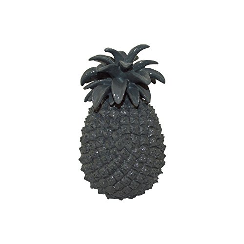 HOMEA 5dej1224gr Statue Zeichnung Ananas Polyresin schwarz 13 x 13 x 20,5 cm von HOMEA