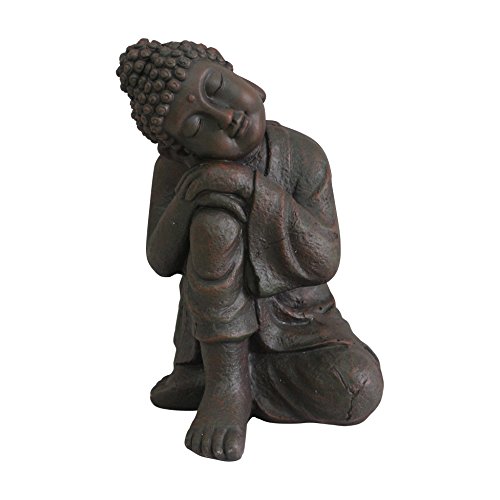 HOMEA 5dej1324ch Buddha Zeichnung Statue Denker Magnesia braun 29 x 28 x 42 cm von HOMEA