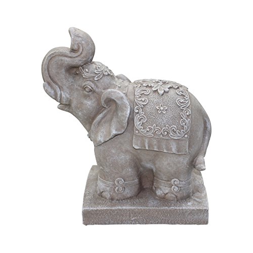 HOMEA 5dej1326cr Statue Zeichnung Elefant Magnesia Weiß 33 x 18 x 40 cm von Douceur d'Intérieur