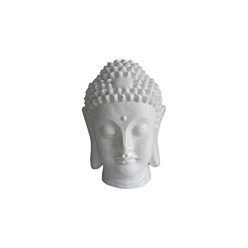 HOMEA 5dej1334bc Statue Zeichnung Kopf Buddha Magnesia Weiß 23,5 x 22,5 x 34 cm von HOMEA